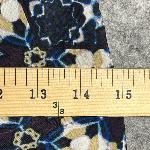 BCBG MaxAzria Corset Top Womens 2 Blue BOHO Asymmetric Ribs Fringe Bustier Tiers - Picture 7 of 17